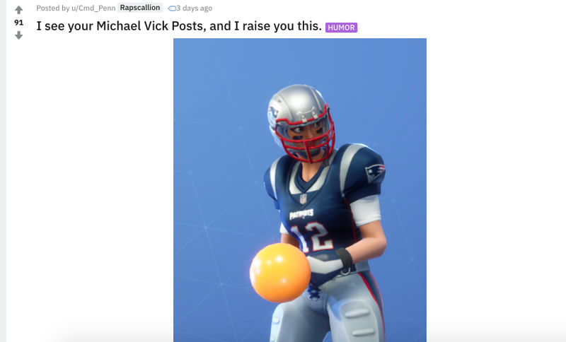 Illustration for article titled Fortnite Players Immediately Find Worst Possible Uses For New NFL SkinsÂ